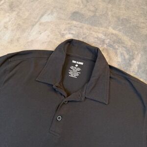 True Classic Black Short Sleeve Polo Shirt Mens Medium Cotton Blend 104-726